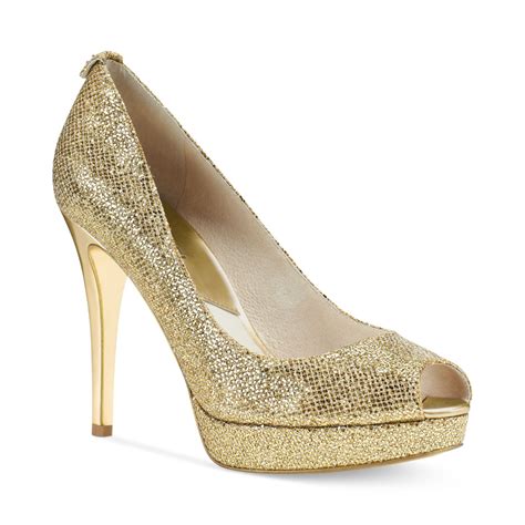 michael kors gold platform pumps|michael kors gold shoes heels.